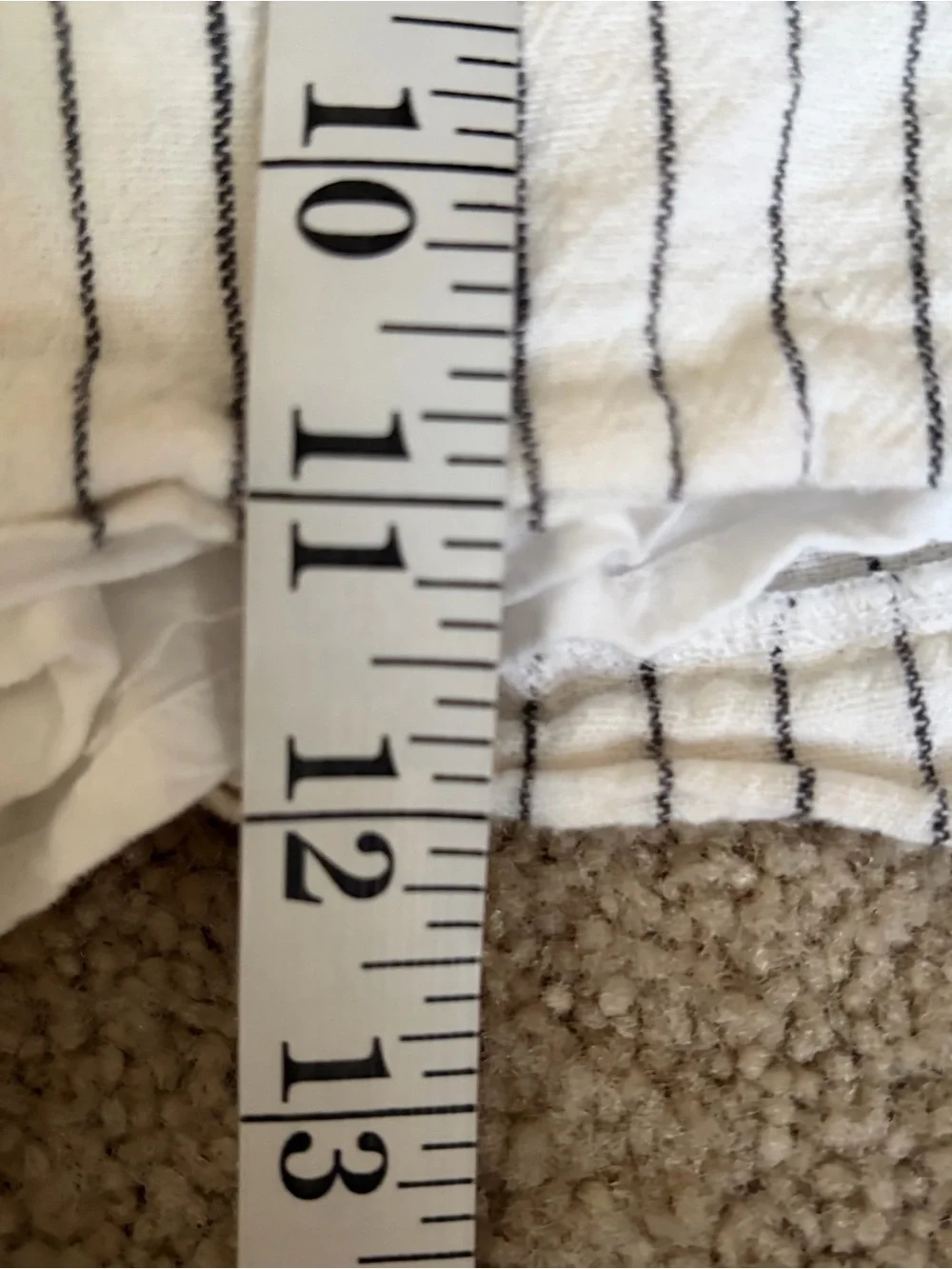Abercrombie And Fitch White Black Stripped Linen Blend Mini Skort Skirt Large 32